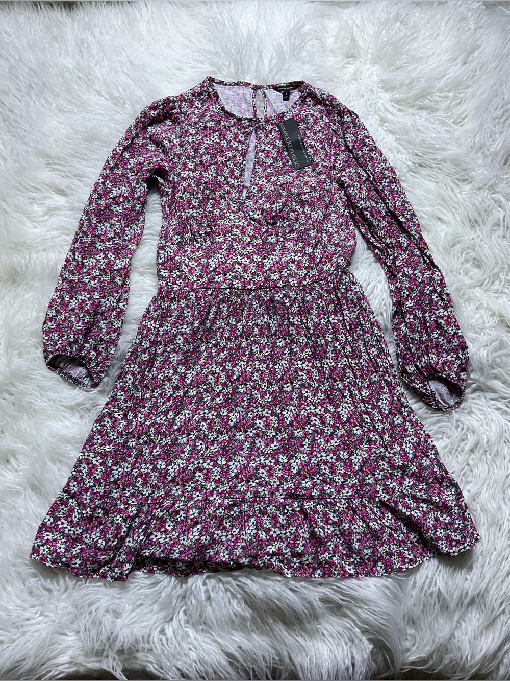 NWT Banana Republic Women's Ditsy Floral Print Keyhole Mini Dress